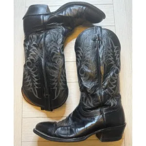 Nocona Men's Black Leather Cowboy Western Boots. Sz 9 D