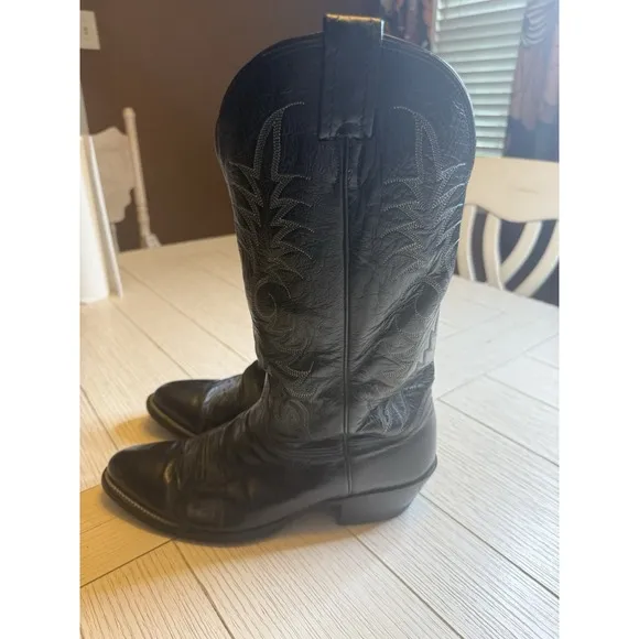Nocona Men's Black Leather Cowboy Western Boots. Sz 9 D