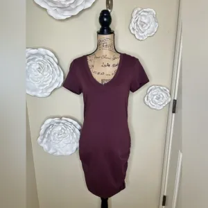 NTM Michael Stars Meleeka Stitchfix Burgundy Color Bodycon Style Dress Size L