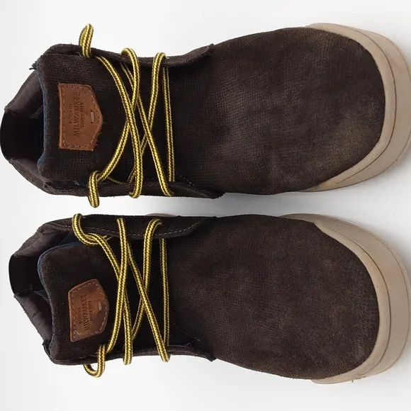 Nuupnn Bush ankle boots sneakers brown  Lace-up casual office 11.5 y2k suede