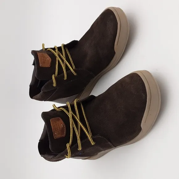 Nuupnn Bush ankle boots sneakers brown  Lace-up casual office 11.5 y2k suede