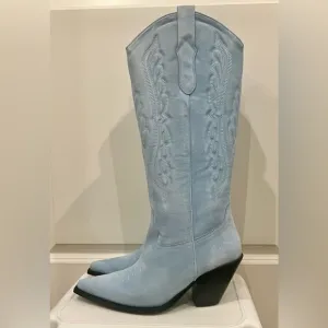 NWB Toral Fiona Premium Suede Western Boot-EU41 (10-10.5) Cielo/Negro