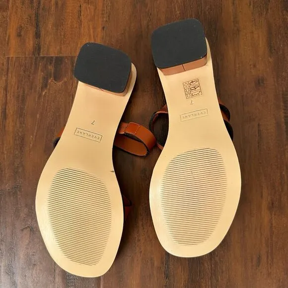 NWOB EVERLANE The Italian Leather Tourist Heel Sandals in Adobe Brown