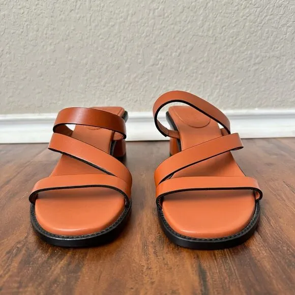 NWOB EVERLANE The Italian Leather Tourist Heel Sandals in Adobe Brown