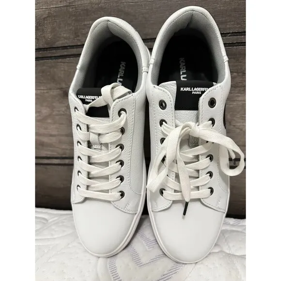 NWOB KARL LAGERFELD PARIS Men's SHOES 10.5 Side Heart Logo Patch Leather