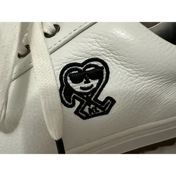 NWOB KARL LAGERFELD PARIS Men's SHOES 10.5 Side Heart Logo Patch Leather