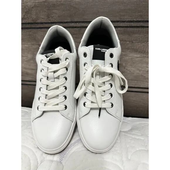 NWOB KARL LAGERFELD PARIS Men's SHOES 10.5 Side Heart Logo Patch Leather