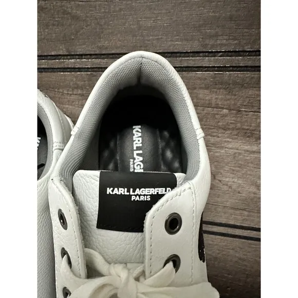NWOB KARL LAGERFELD PARIS Men's SHOES 10.5 Side Heart Logo Patch Leather