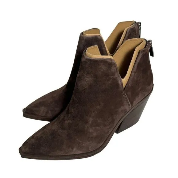 NWOB Vince Camuto Gigietta Womens Pointed Toe Brown Suede Ankle Booties Size 7