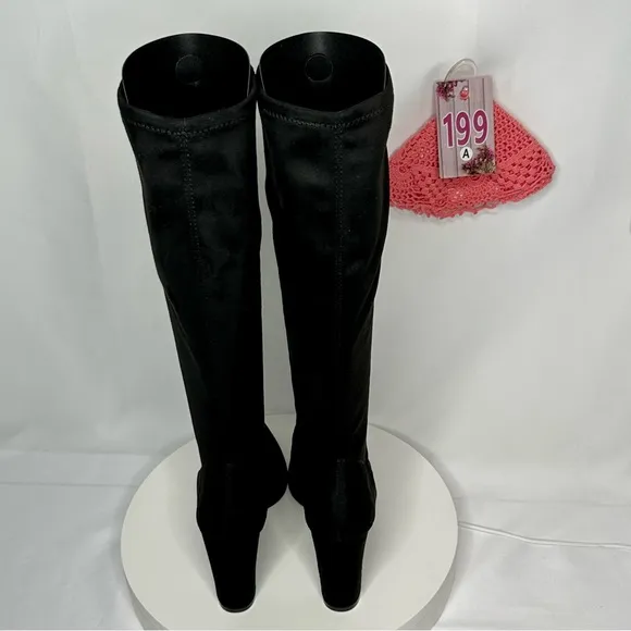 NW/OT Adrienne Vittadini Nanni Pointed Toe Suede Black Dress Boots Size 9