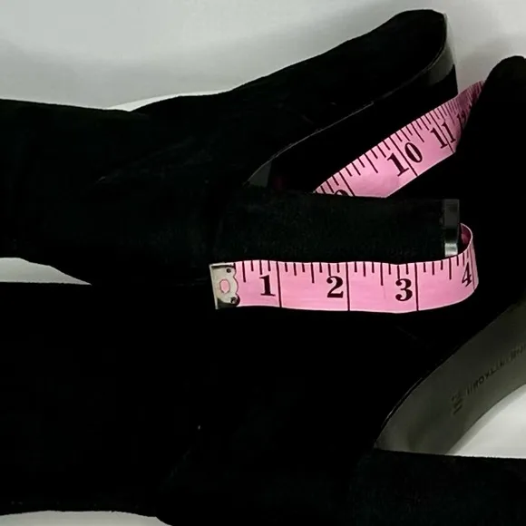 NW/OT Adrienne Vittadini Nanni Pointed Toe Suede Black Dress Boots Size 9
