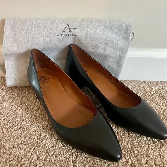 NWOT Aquatalia Pasha Pump (Women) in Black Nappa Leather, Size 10