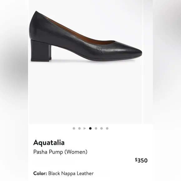 NWOT Aquatalia Pasha Pump (Women) in Black Nappa Leather, Size 10