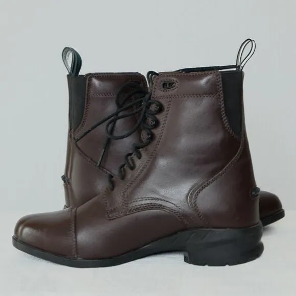 NWOT Ariat Sz 6B IV Heritage Paddock Brown Ankle Boots Combat Leather Lace Up