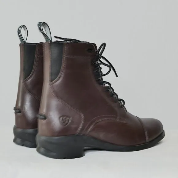 NWOT Ariat Sz 6B IV Heritage Paddock Brown Ankle Boots Combat Leather Lace Up