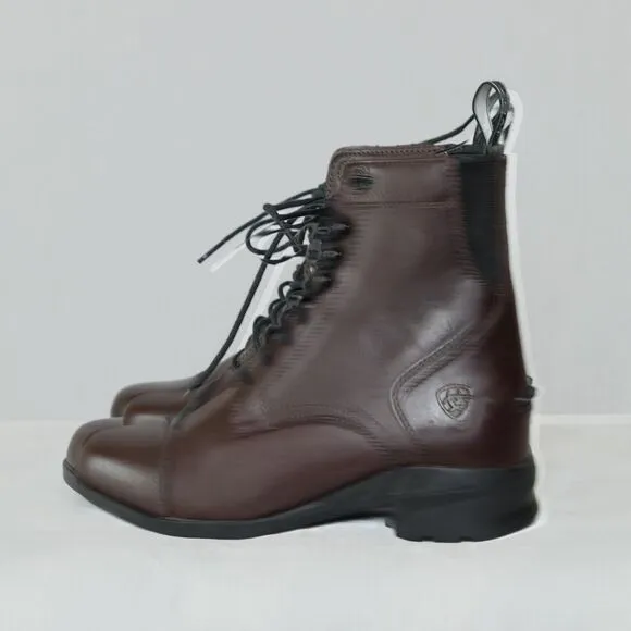 NWOT Ariat Sz 6B IV Heritage Paddock Brown Ankle Boots Combat Leather Lace Up