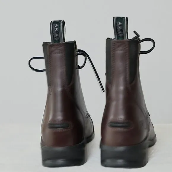NWOT Ariat Sz 6B IV Heritage Paddock Brown Ankle Boots Combat Leather Lace Up
