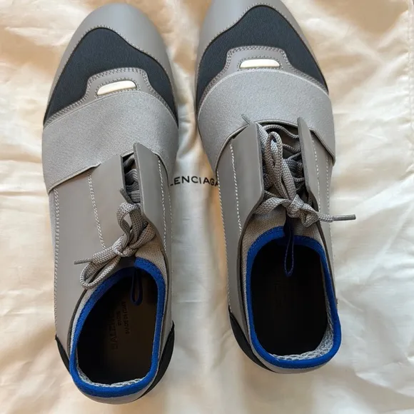 NWOT Balenciaga Men's Race Runner 'Grey' Sneakers
