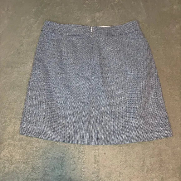 NWOT J.Crew Herringbone A-Line Skirt Sz 12 – 55% Linen/45% Cotton, 17″ Waist, 20