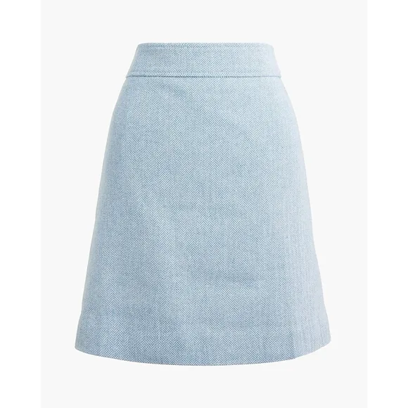 NWOT J.Crew Herringbone A-Line Skirt Sz 12 – 55% Linen/45% Cotton, 17″ Waist, 20