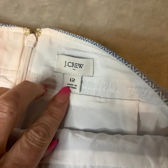 NWOT J.Crew Herringbone A-Line Skirt Sz 12 – 55% Linen/45% Cotton, 17″ Waist, 20
