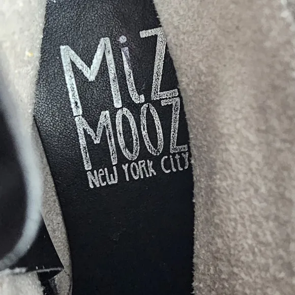 NWOT Miz Mooz Story Ash Ankle Boots Booties Zipper Heel Leather Gray 36 5.5 6
