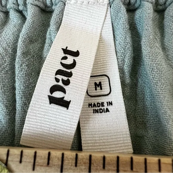 NWOT Pact 100% Organic Cotton Coastal Double Gauze Cami Maxi Dress Agave Green S