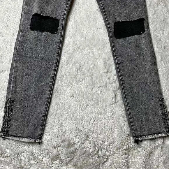 NWOT POL Grey Ripped Skinny Ankle Jeans Women’s S