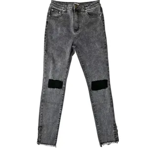 NWOT POL Grey Ripped Skinny Ankle Jeans Women’s S