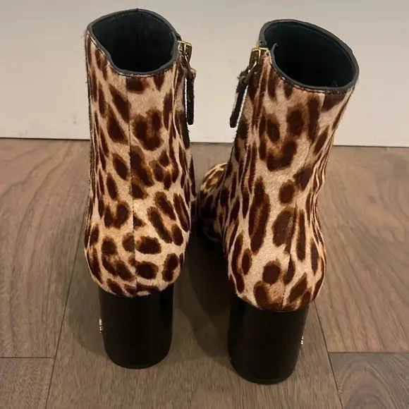 NWOT | Tory Burch | Brooke Leopard Print Cow Hair Ankle Bootie | Size 7