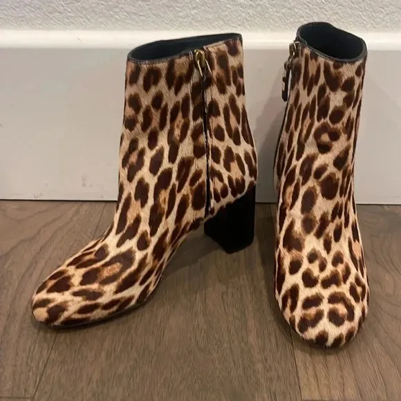 NWOT | Tory Burch | Brooke Leopard Print Cow Hair Ankle Bootie | Size 7