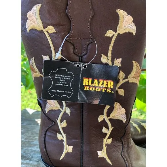NWT Blazer Boots Romero Bros Embroidered Floral Western Cowgirl 8.5
