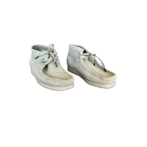 NWT Clarks Originals Women's Cream Leather Lace up Ankle Wallabee Boot Size 7M