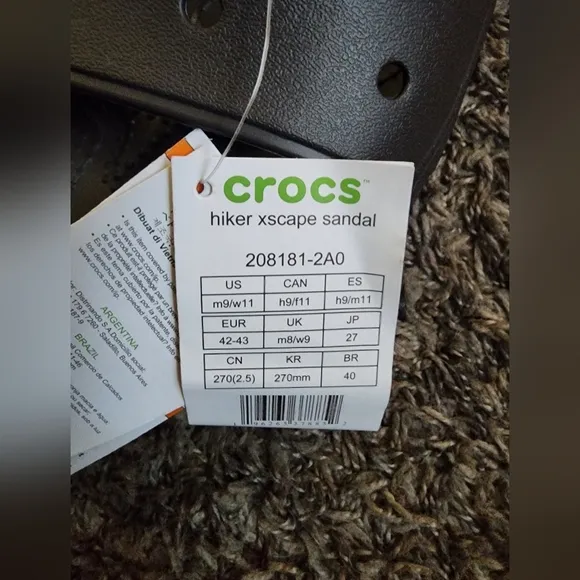 NWT Crocs Hiker Xscape Espresso/Purpl e Hiking Sandals M9 W11