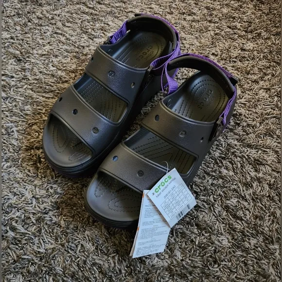 NWT Crocs Hiker Xscape Espresso/Purpl e Hiking Sandals M9 W11