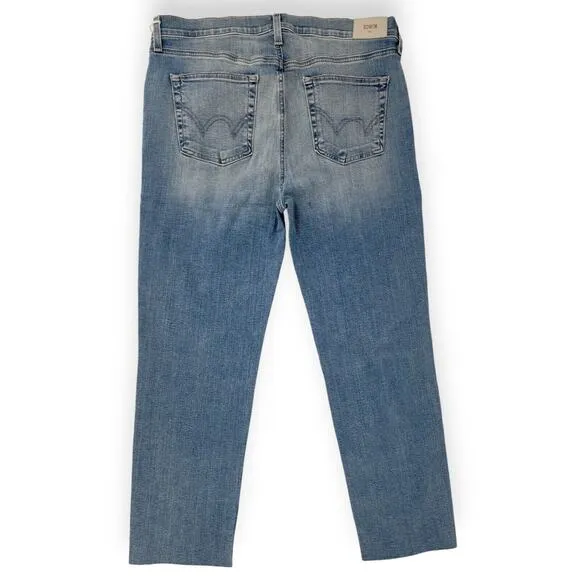 NWT EDWIN Bree Slim Skinny Med Light Wash Straight Jeans Womens Size 33 USA Made