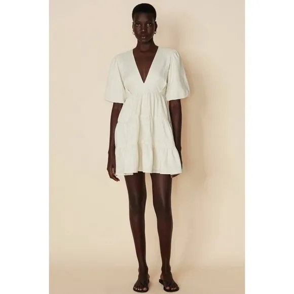 Nwt Faithfull the Brand Elmiya Linen Mini Dress Size 4