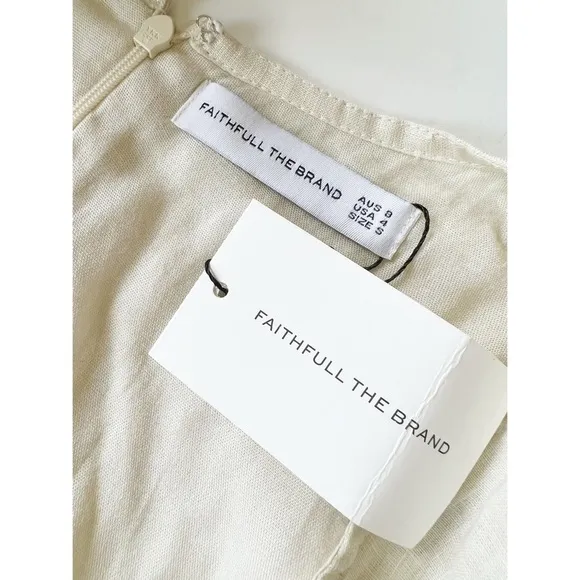Nwt Faithfull the Brand Elmiya Linen Mini Dress Size 4