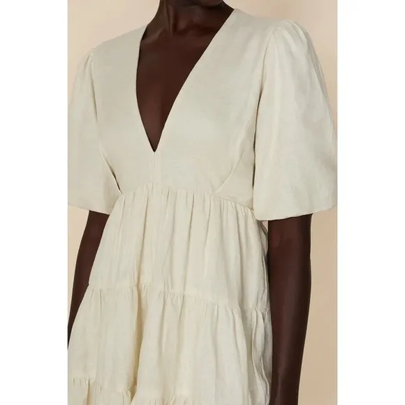 Nwt Faithfull the Brand Elmiya Linen Mini Dress Size 4