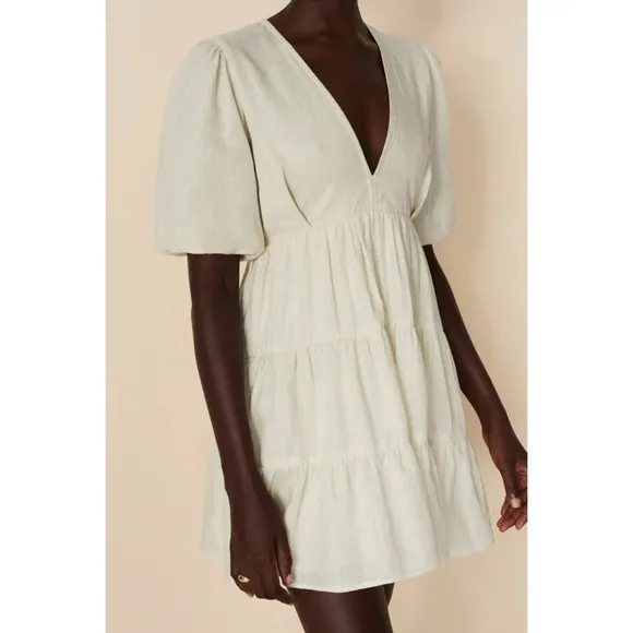 Nwt Faithfull the Brand Elmiya Linen Mini Dress Size 4