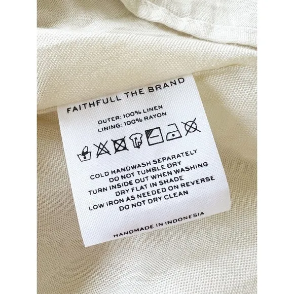 Nwt Faithfull the Brand Elmiya Linen Mini Dress Size 4