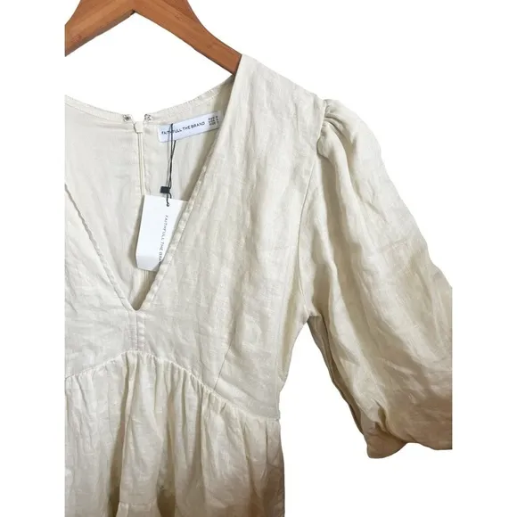 Nwt Faithfull the Brand Elmiya Linen Mini Dress Size 4
