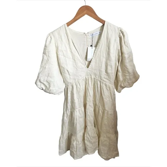 Nwt Faithfull the Brand Elmiya Linen Mini Dress Size 4