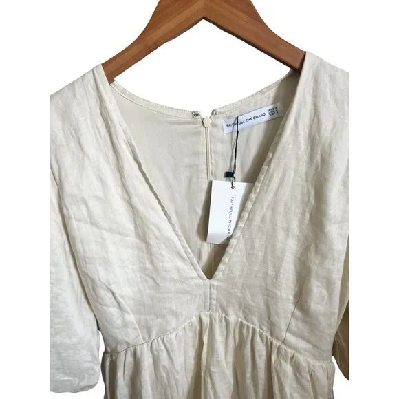 Nwt Faithfull the Brand Elmiya Linen Mini Dress Size 4