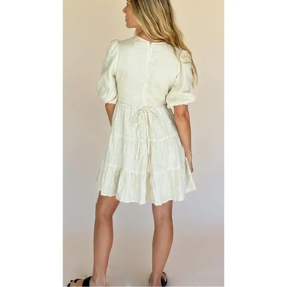 Nwt Faithfull the Brand Elmiya Linen Mini Dress Size 4