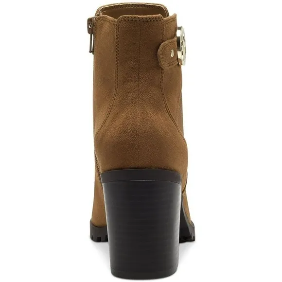NWT Giani Bernini cognac faux suede zip up Lug Sole Memory Foam Ankle boots 9.5