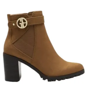 NWT Giani Bernini cognac faux suede zip up Lug Sole Memory Foam Ankle boots 9.5