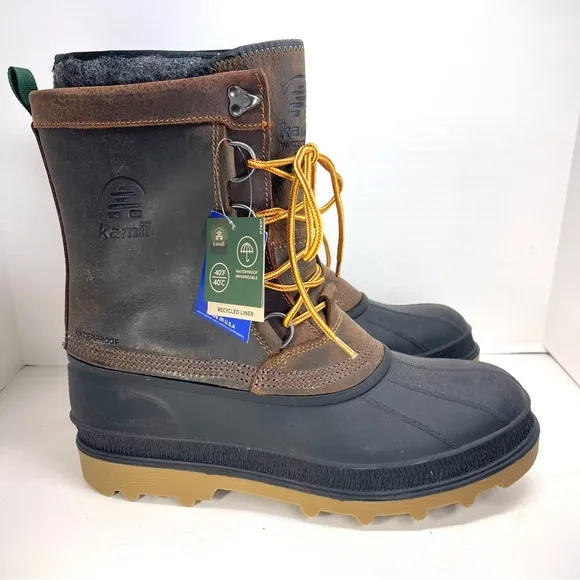 NWT KAMIK Men’s William Waterproof Three-Season Snow Boots Size 12