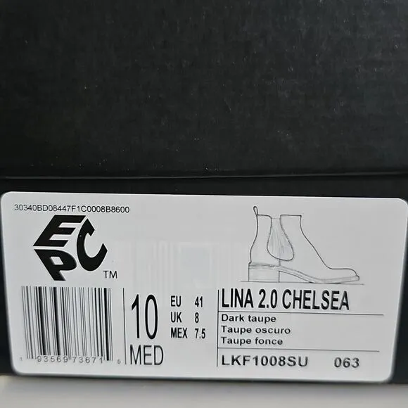 NWT Kenneth New York, Cole Lina 2.0 Chelsea Boot, Dark Taupe, Size 10