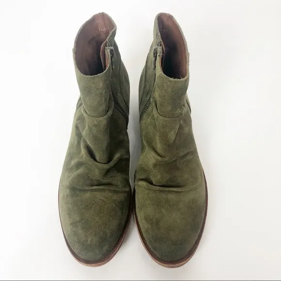 NWT Kork-Ease Giba Green Suede Slouchy Ankle Boots